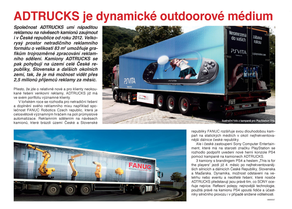 ADTRUCKS je dynamické outdoorové médium